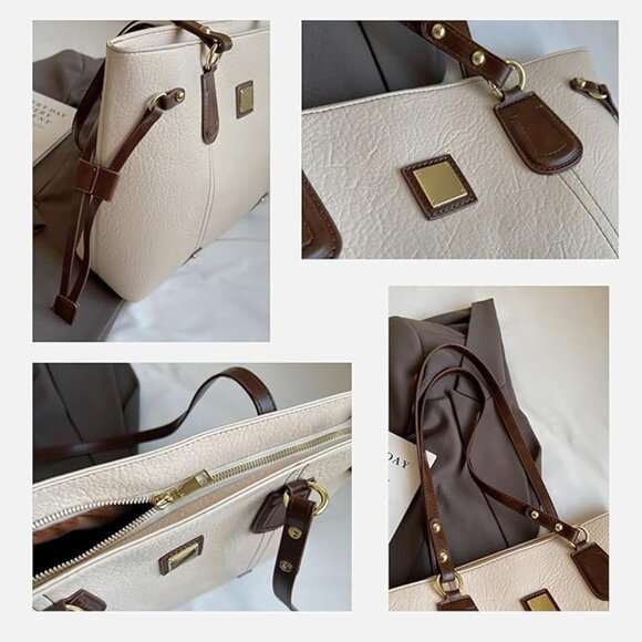 Tote Bag Zipper Shoulder Bags Vegan Leather Handbags Bag Faux Leather X004GBLI97 - Picture 5 of 6